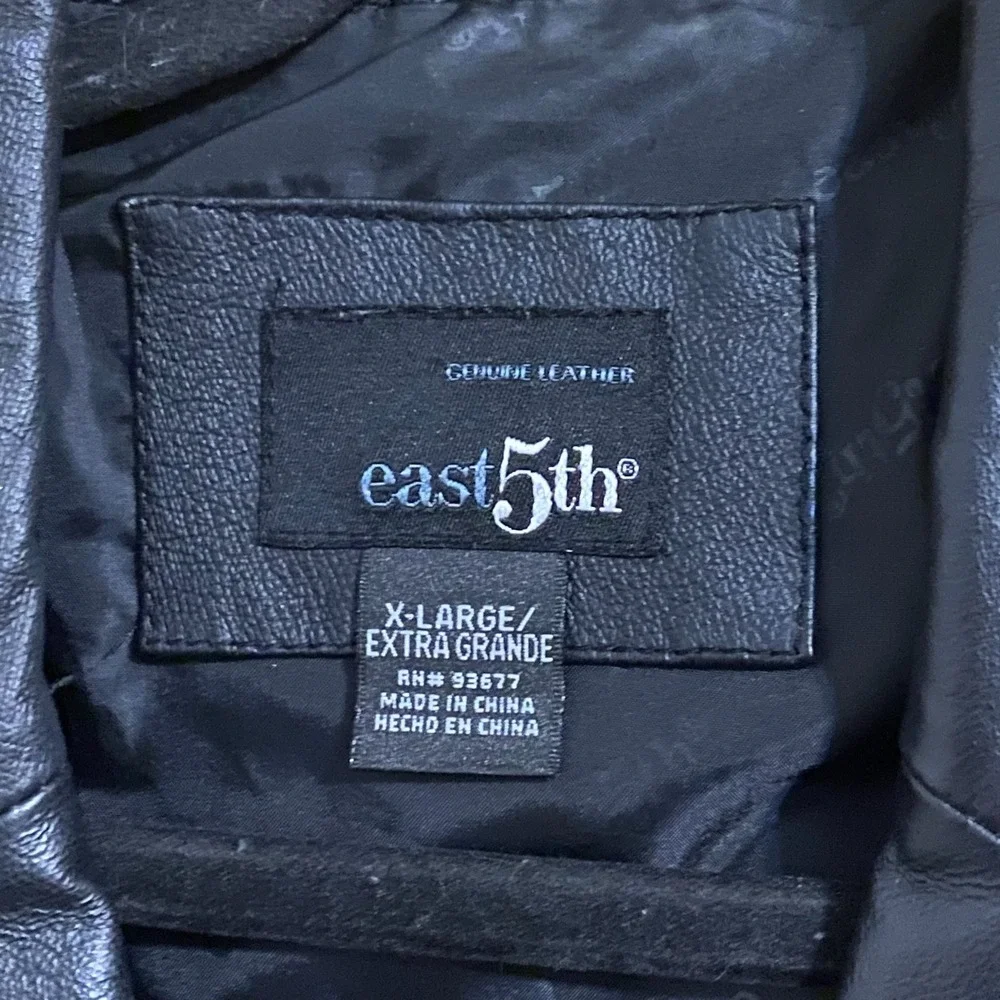 East 5th‎ Genuine Leather Blazer Jacket XL Extra Large Black Button Front - Picture 3 of 10